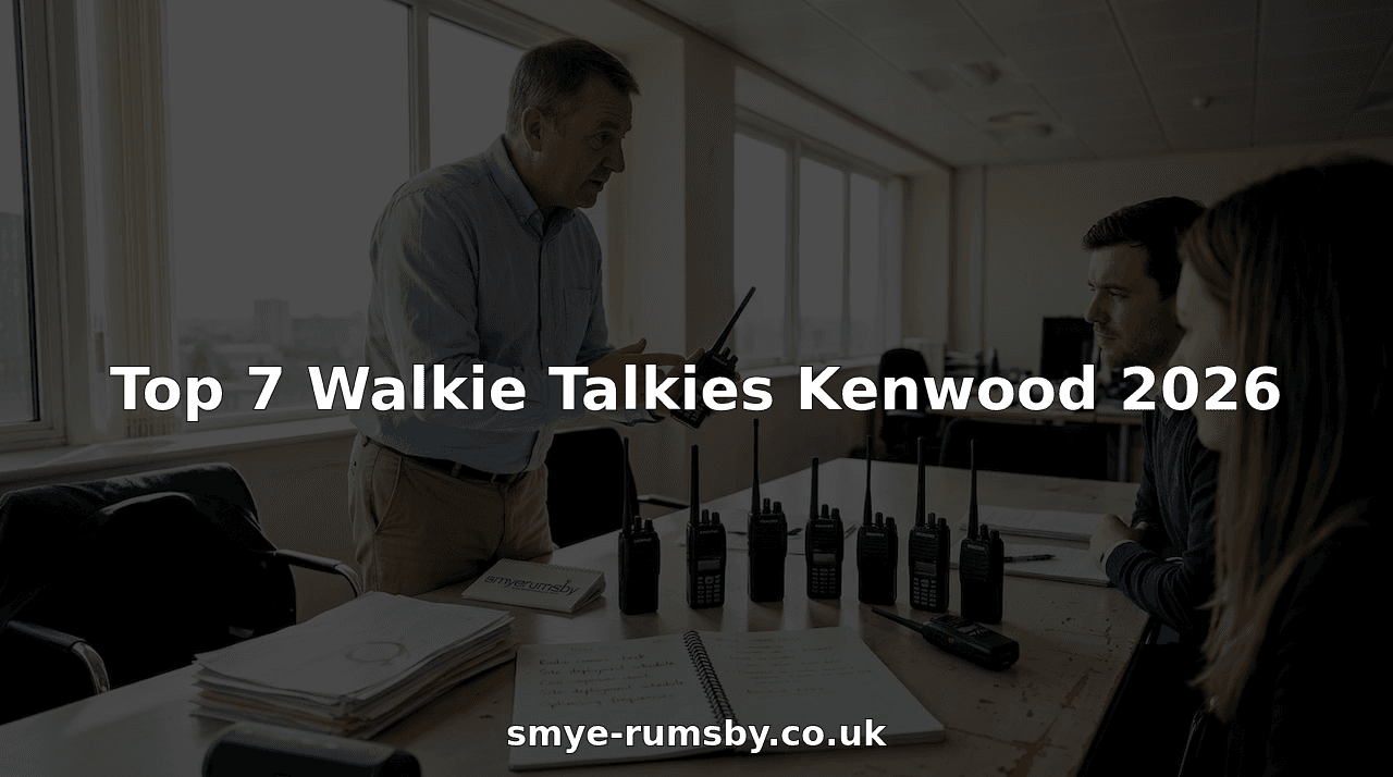 Operations manager with Kenwood walkie talkies in office